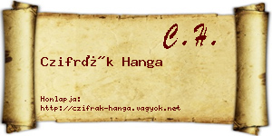 Czifrák Hanga névjegykártya